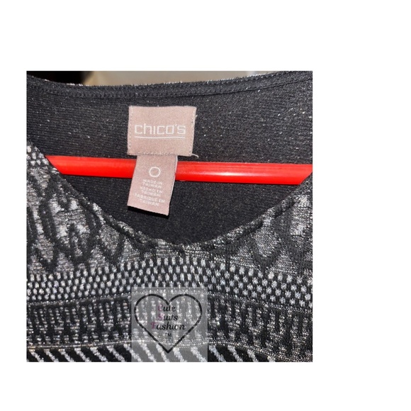 Chico’s vintage black and silver top - Picture 3 of 3